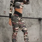 Sporty Thin Camouflage Tights Green - XL Tights / Leggings