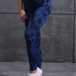 Sporty Camo Scrunch Leggings Dark Blue - L Tights / Leggings