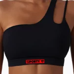 Sporty One-Shoulder Sports Bra Grey - S Sports-BH