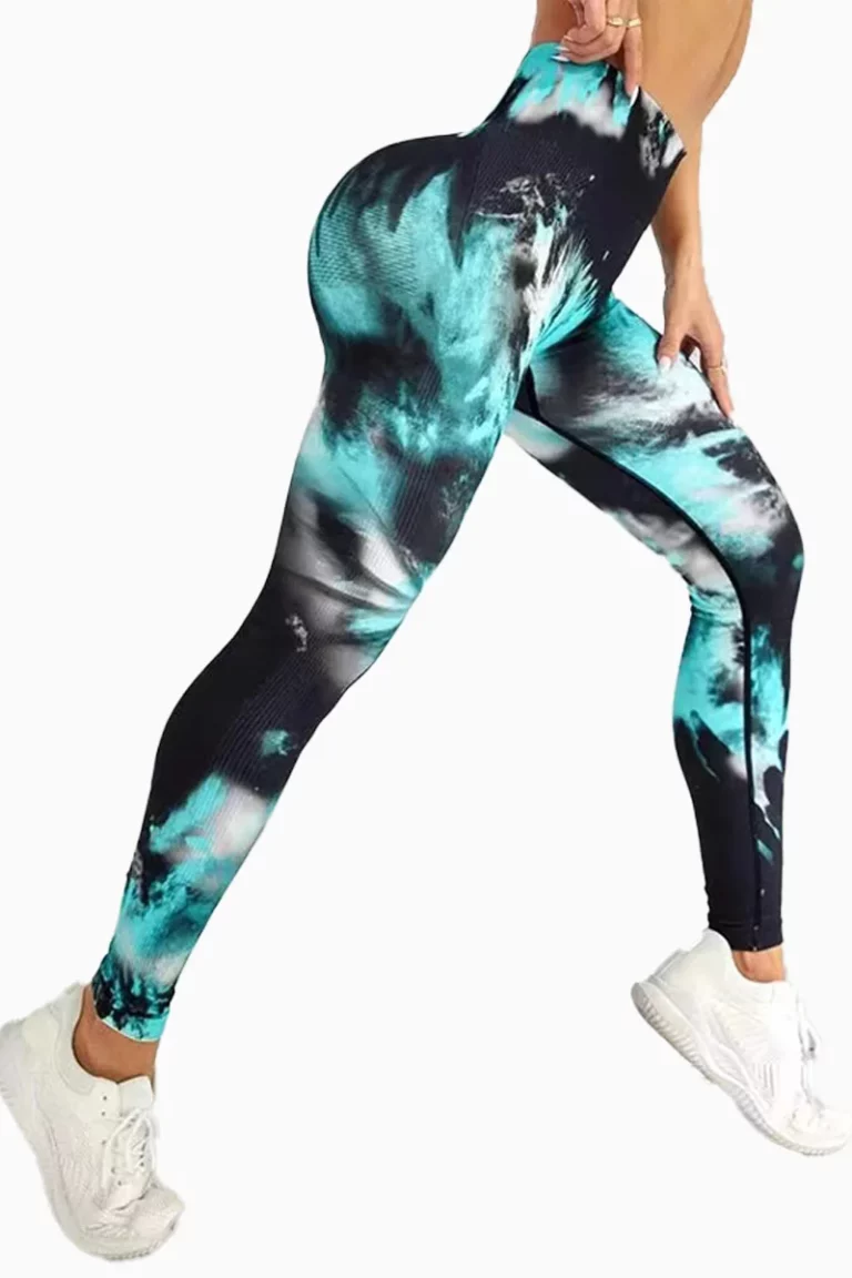 Sporty Tie-Dye Peach Leggings L Tights / Leggings
