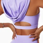 Crop Top Hoodie Sleeveless Purple - L Topper
