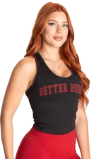 Better Bodies Crop T-Back - Black/Red S Topper