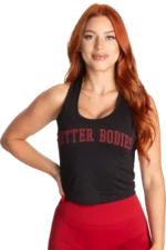 Better Bodies Crop T-Back - Black/Red S Topper