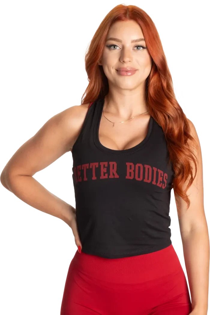 Better Bodies Crop T-Back - Black/Red S Topper