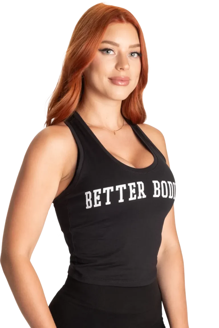 Better Bodies Crop T-Back - Black/White L Topper