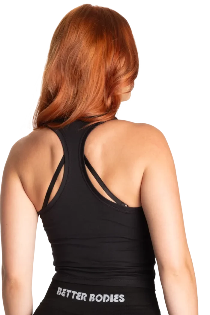 Better Bodies Crop T-Back - Black/White S Topper