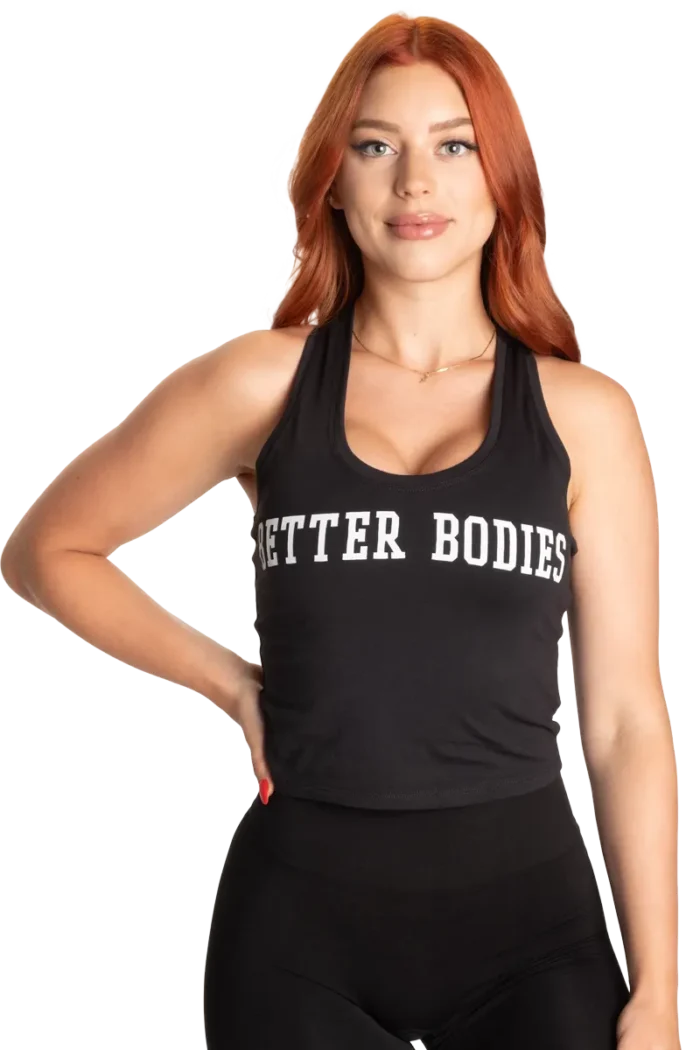 Better Bodies Crop T-Back - Black/White S Topper
