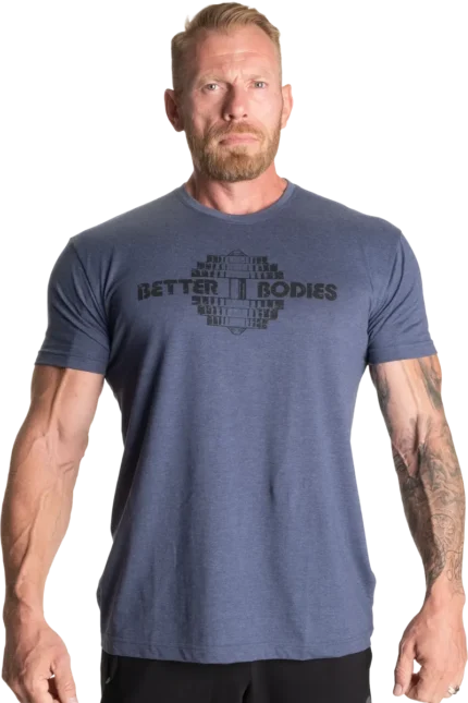 Better Bodies Recruit Tee - Sky Blue Melange S T-skjorter