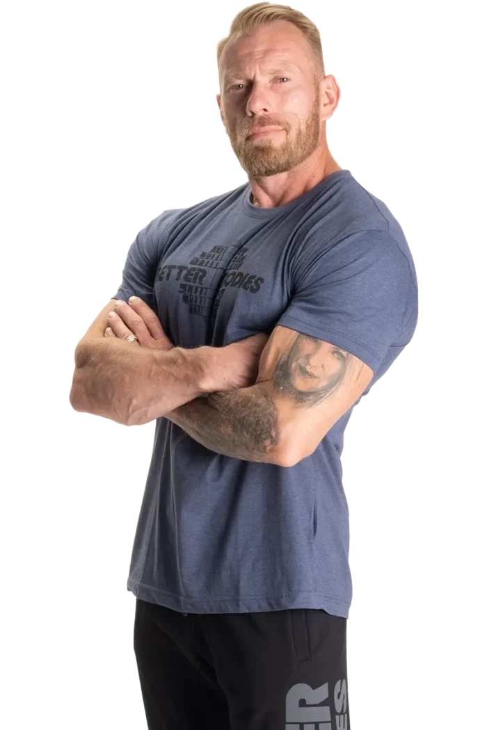 Better Bodies Recruit Tee - Sky Blue Melange S T-skjorter