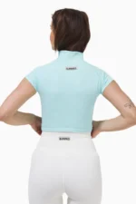 Perfect Rib Crop Tee Turtleneck Turquiose - Bilde 6