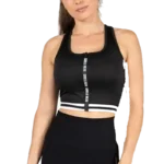 GW Mesa Zip Front Crop Top - Black  Sports-BH