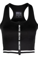 GW Mesa Zip Front Crop Top - Black Sports-BH