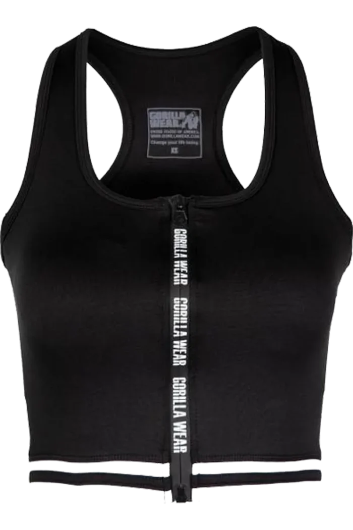 GW Mesa Zip Front Crop Top - Black  Sports-BH