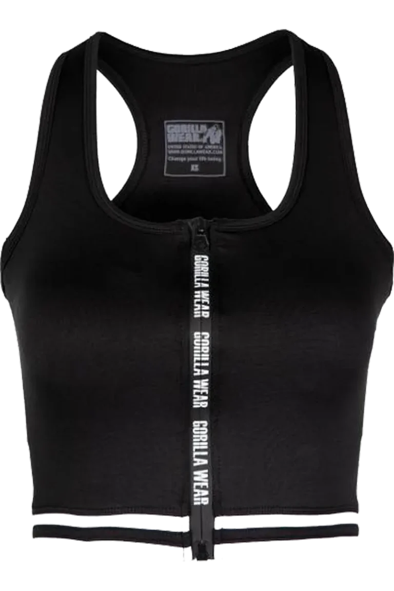 GW Mesa Zip Front Crop Top - Black  Sports-BH