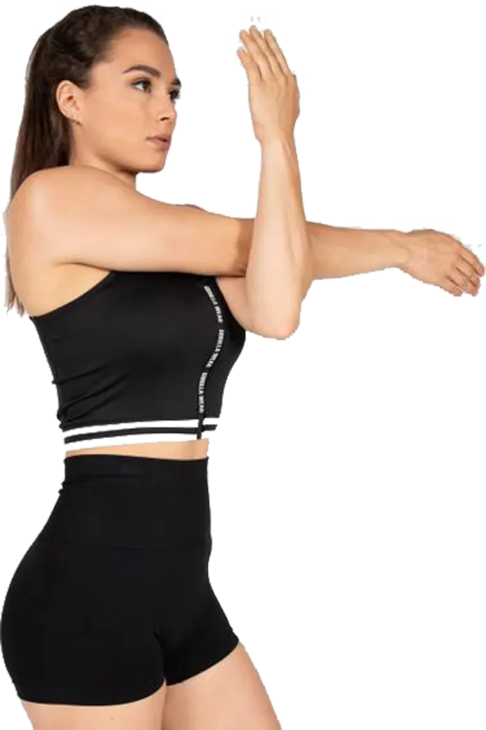 GW Mesa Zip Front Crop Top - Black  Sports-BH