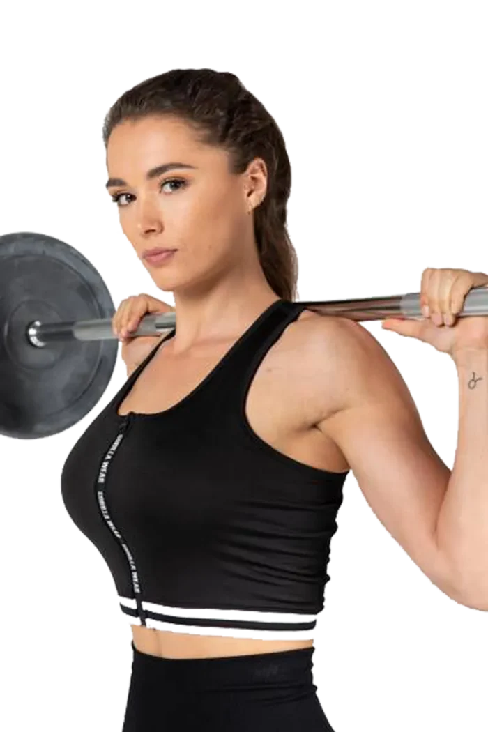 GW Mesa Zip Front Crop Top - Black  Sports-BH