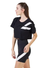 Levity Harper Cropped Tee - Sort - Bilde 2