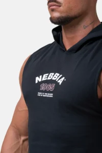Nebbia Tank-Top With Hoodie - Black M Singlet