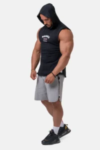 Nebbia Tank-Top With Hoodie - Black M Singlet