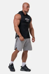Nebbia Tank-Top With Hoodie - Black M Singlet