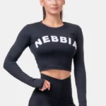 Long Sleeve Thumbhole Sporty Crop Top  Topper