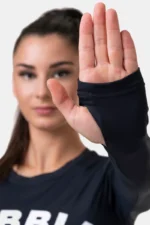 Long Sleeve Thumbhole Sporty Crop Top Topper