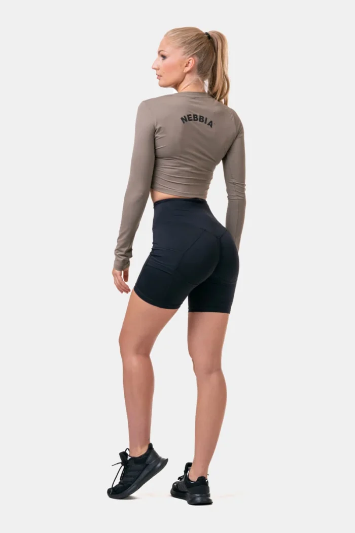Long Sleeve Thumbhole Sporty Crop Top  Topper