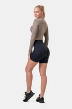 Long Sleeve Thumbhole Sporty Crop Top Topper