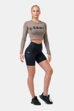 Long Sleeve Thumbhole Sporty Crop Top Topper