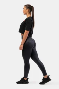 High Waist Glossy Look Bubble Butt Pants