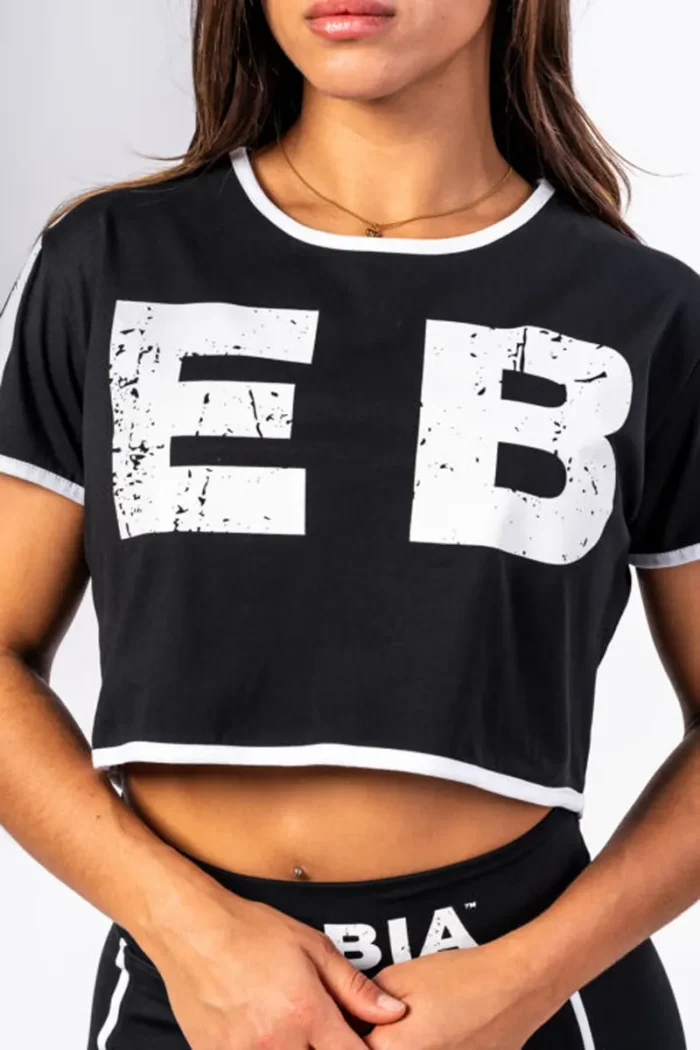 Oversized crop top GAME ON - Black  Topper