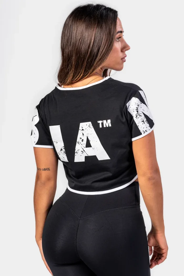Oversized crop top GAME ON - Black  Topper