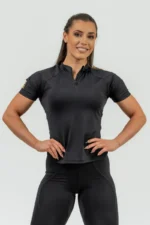 Women's Compression Zipper Shirt INTENSE Ultimate - Black/Gold T-skjorter