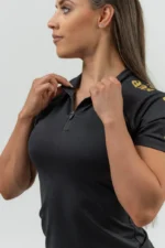 Women's Compression Zipper Shirt INTENSE Ultimate - Black/Gold T-skjorter