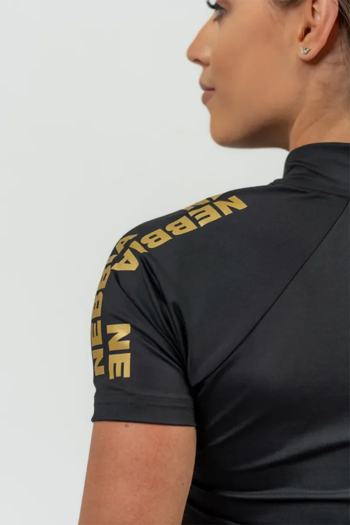 Women's Compression Zipper Shirt INTENSE Ultimate - Black/Gold  T-skjorter