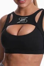 Sporty Cutout RC Sports Bra Black - S Sports-BH