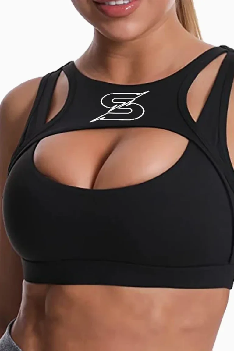 Sporty Cutout RC Sports Bra Black - S Sports-BH