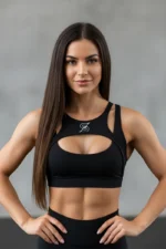 Sporty Cutout RC Sports Bra Black - S Sports-BH