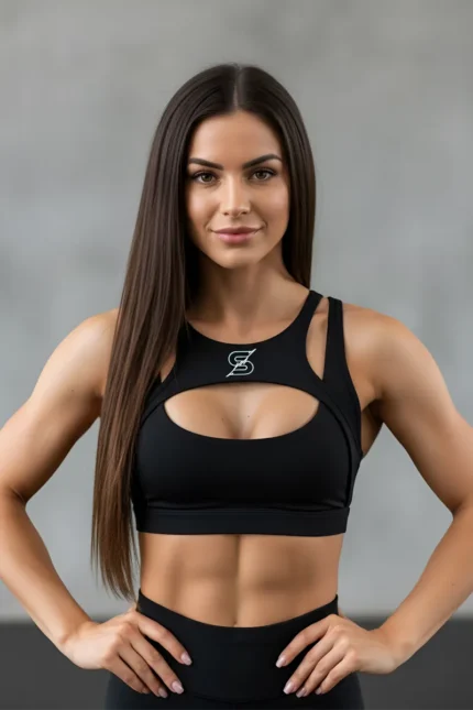 Sporty Cutout RC Sports Bra Black - S Sports-BH