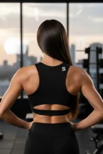 Sporty Cutout RC Sports Bra Black - S Sports-BH