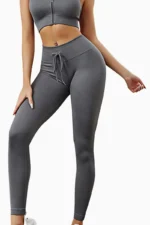 Shine Drawstring Tights Grey - L Tights / Leggings