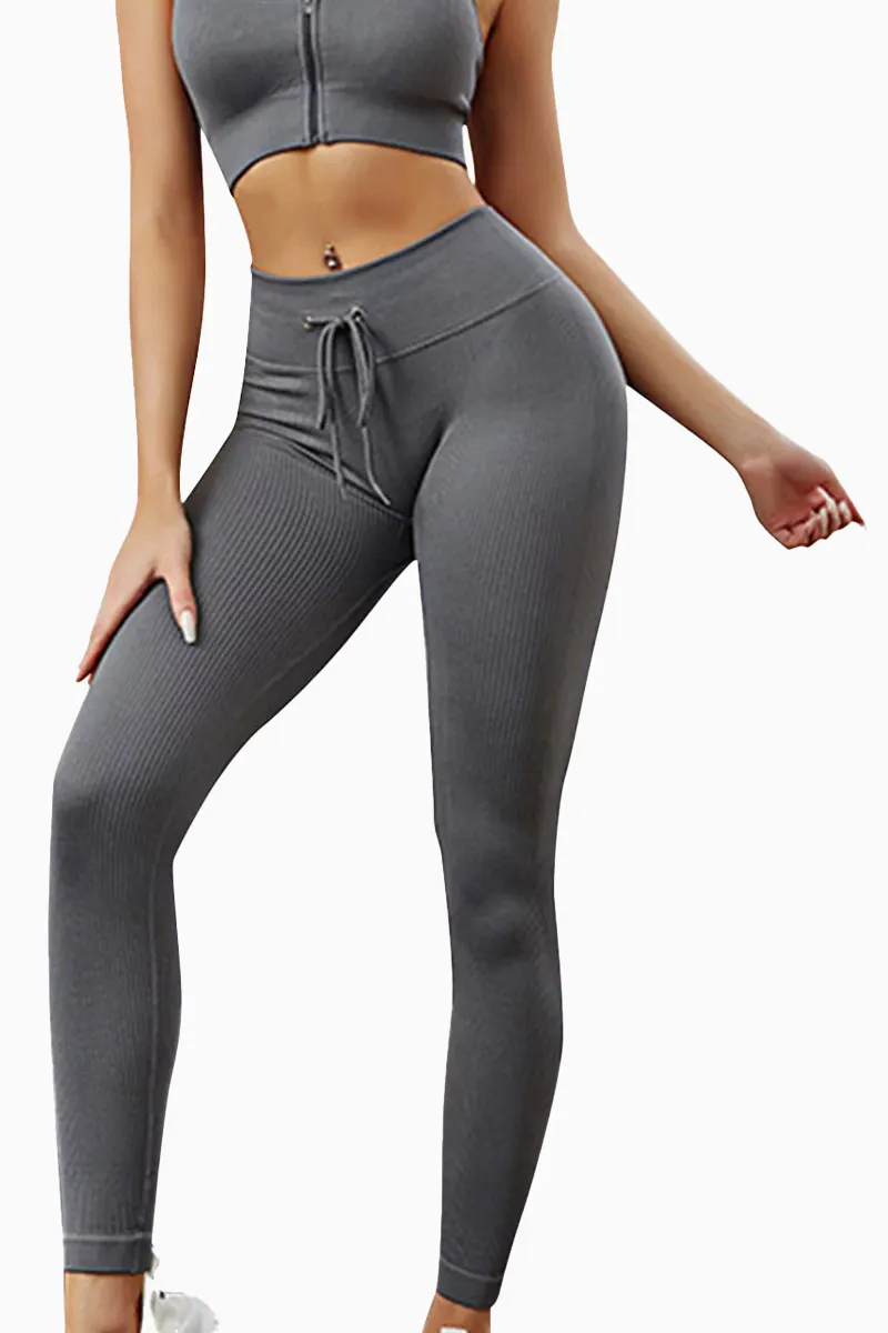 Shine Drawstring Tights Grey – L Shine Drawstring Tights Grey - L Tights / Leggings