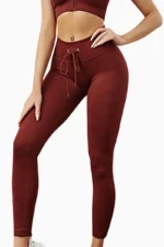 Shine Drawstring Tights Dark Red - L Tights / Leggings